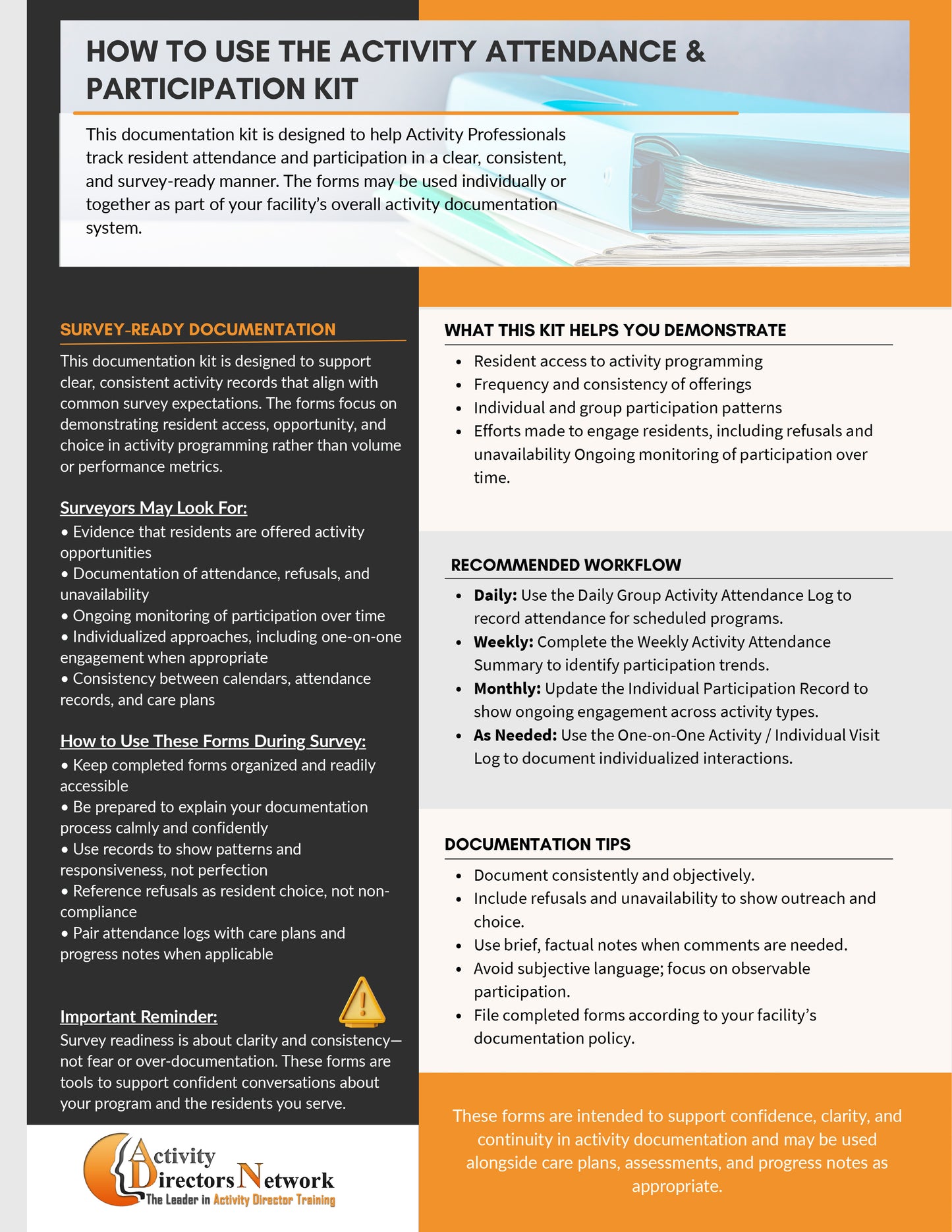 Activity Attendance & Participation Kit