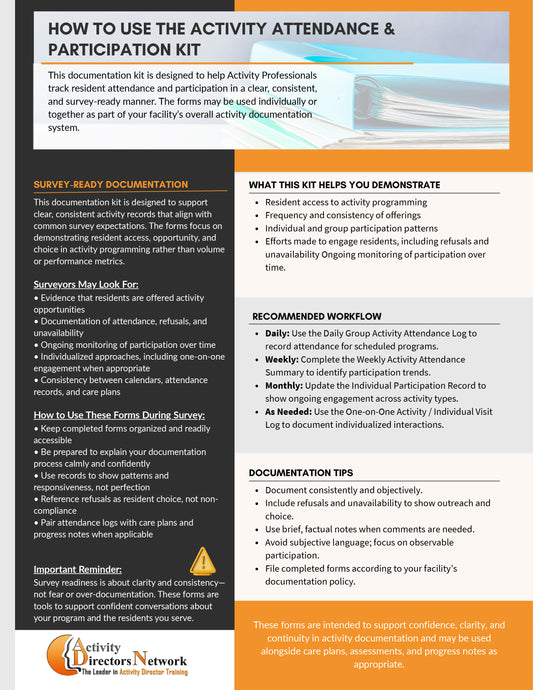 Activity Attendance & Participation Kit